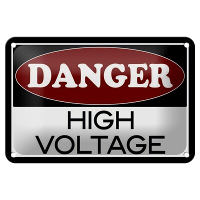 Blechschild Hinweis 18x12cm Danger high voltage Dekoration