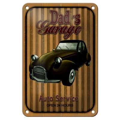 Blechschild Retro 12x18cm Dad´s Garage Auto Service open 24 Dekoration