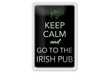 Plaque en étain disant 12x18cm Keep calm and go to Irish pub decoration 1