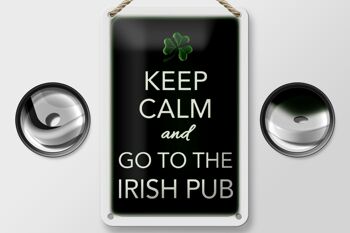 Plaque en étain disant 12x18cm Keep calm and go to Irish pub decoration 2