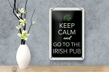 Plaque en étain disant 12x18cm Keep calm and go to Irish pub decoration 4