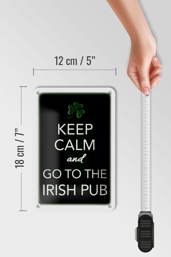 Plaque en étain disant 12x18cm Keep calm and go to Irish pub decoration 5