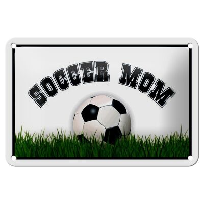 Cartel de chapa de fútbol, ​​18x12cm, mamá de fútbol, ​​decoración de madre de fútbol