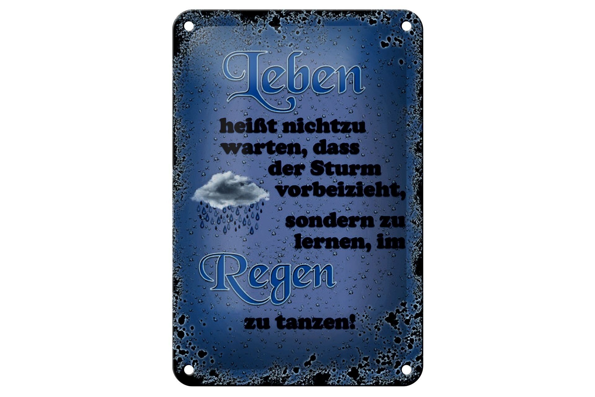 Targa in metallo con scritta 12x18 cm La vita non significa aspettare la decorazione