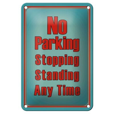 Cartel de chapa aviso 12x18cm No Parking parada decoración de pie