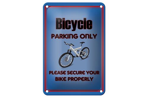 Blechschild Parken 12x18cm Fahrrad Bicycle parking only Dekoration