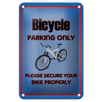 Metal sign parking 12x18cm bicycle Bicycle parking only decoration