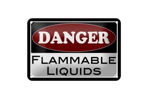 Blechschild Hinweis 18x12cm Danger flammable liquids Dekoration