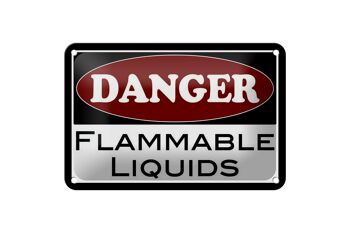 Panneau en étain 18x12cm, décoration de Danger pour liquides inflammables 1