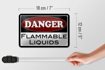 Panneau en étain 18x12cm, décoration de Danger pour liquides inflammables 5