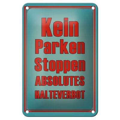 Metal sign notice 12x18cm no parking stopping no stopping decoration