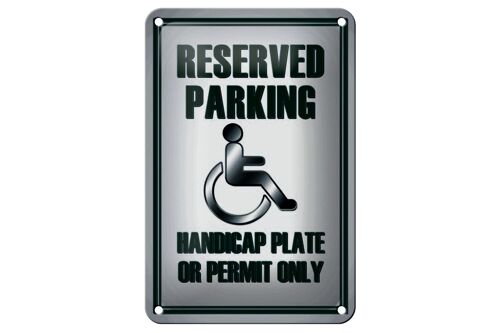 Blechschild Parken 12x18cm Parking handicap plate or Dekoration