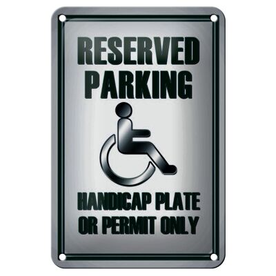 Metal sign parking 12x18cm Parking handicap plate or decoration