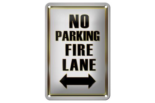 Blechschild Hinweis 12x18cm No Parking fire lane left right Dekoration