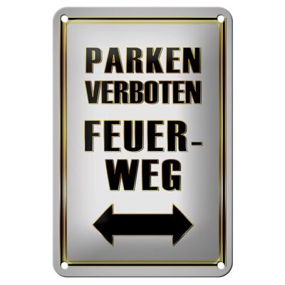 Metal sign notice 12x18cm parking prohibited fire road decoration
