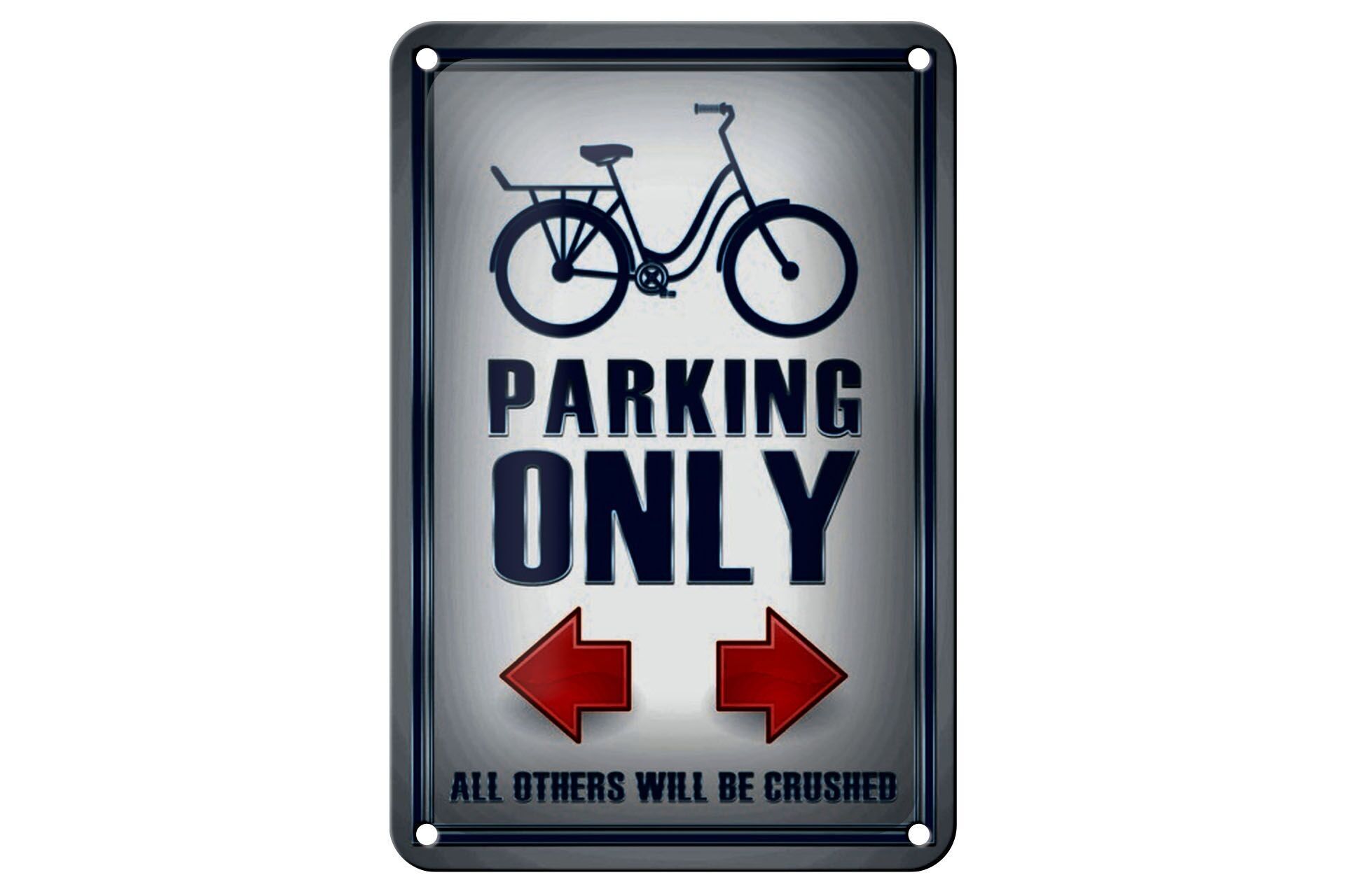 Targa in metallo parcheggio 12x18 cm Parcheggio bici solo decorazione sinistra destra