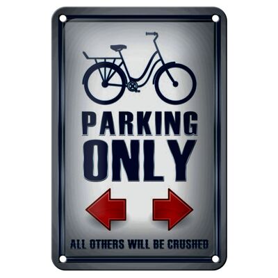 Cartel de chapa parking 12x18cm Estacionamiento de bicicletas solo decoración izquierda derecha