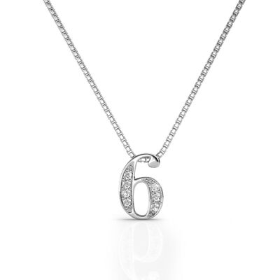 Number 6 Pendants - Silver and Crystal I MYC-Paris.com