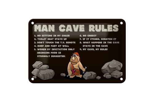 Blechschild Spruch 18x12cm man cave rules Männer Regeln Dekoration