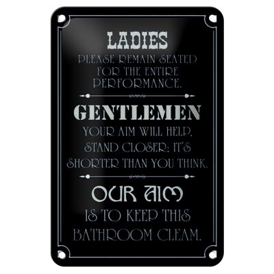 Letrero de chapa que dice 12x18cm Decoración de baño para damas y caballeros