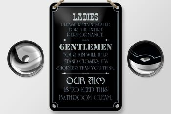 Panneau en étain avec inscription « Ladies Gentlemen », décoration de salle de bain, 12x18cm 2