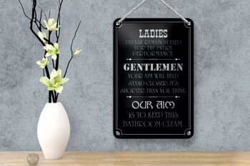 Panneau en étain avec inscription « Ladies Gentlemen », décoration de salle de bain, 12x18cm 4