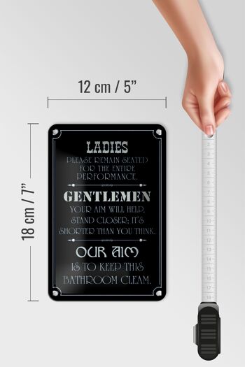 Panneau en étain avec inscription « Ladies Gentlemen », décoration de salle de bain, 12x18cm 5