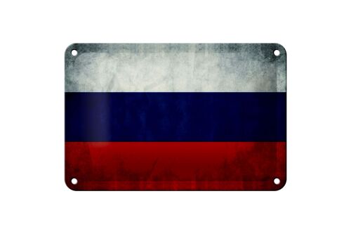 Blechschild Flagge 18x12cm Russland Fahne Russia Flag Dekoration