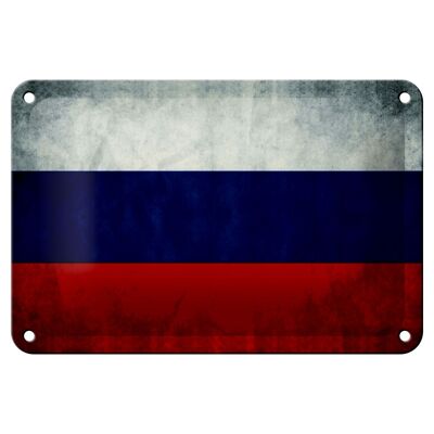 Targa in metallo Bandiera 18x12 cm Bandiera Russia Decorazione bandiera Russia