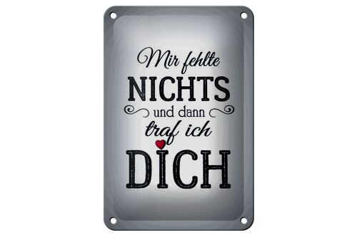 Blechschild Spruch 12x18cm und dann traf ich DICH Herz Dekoration