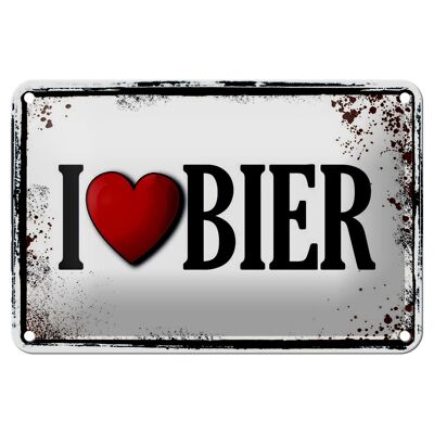 Tin sign alcohol 18x12cm i love beer wall decoration