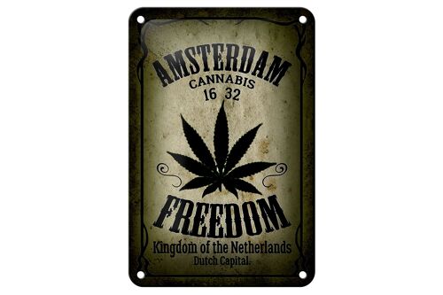 Blechschild Cannabis 12x18cm Amsterdam freedom Kingdom Dekoration