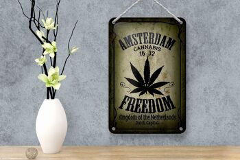 Signe en étain Cannabis 12x18cm, décoration du royaume de la liberté d'amsterdam 4
