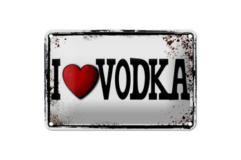 Plaque en étain alcool 18x12cm j'aime la vodka décoration murale 1