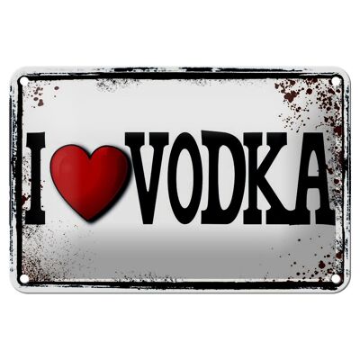 Blechschild Alkohol 18x12cm i love Vodka Wanddeko Dekoration