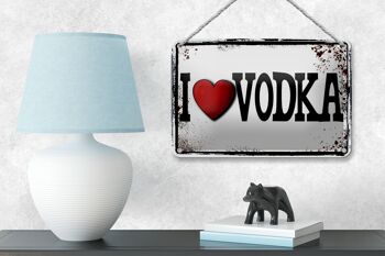Plaque en étain alcool 18x12cm j'aime la vodka décoration murale 4