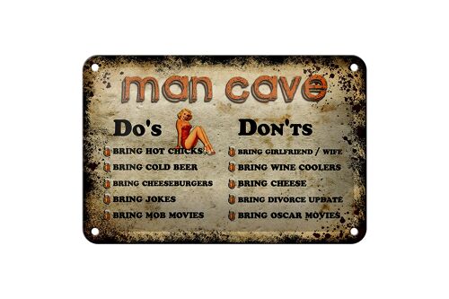 Blechschild Spruch 18x12cm Man Cave Do´s Don´ts Dekoration