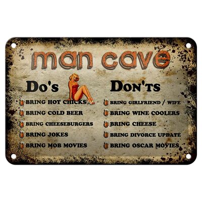 Panneau en étain disant 18x12cm, décoration Man Cave Do's Don'ts