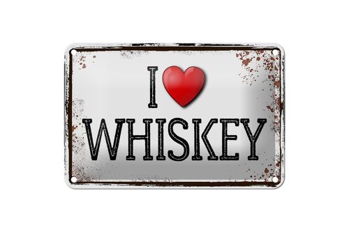 Blechschild Alkohol 18x12cm i love Whiskey Wanddeko Dekoration