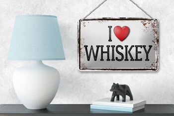 Plaque en étain alcool 18x12cm j'aime le whisky décoration murale 4