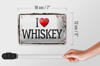 Plaque en étain alcool 18x12cm j'aime le whisky décoration murale 5