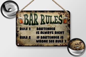 Panneau en étain disant 18x12cm, règles du bar à bière, barman, toujours décoration 2