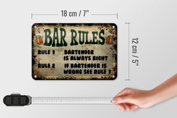 Panneau en étain disant 18x12cm, règles du bar à bière, barman, toujours décoration 5