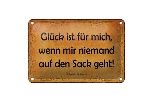 Blechschild Spruch 18x12cm Glück wenn niemand auf den Sack Dekoration