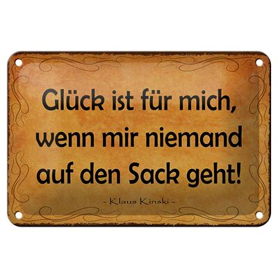 Blechschild Spruch 18x12cm Glück wenn niemand auf den Sack Dekoration