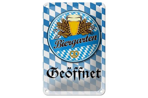 Blechschild Spruch 12x18cm Biergarten Bier Brezel Bayern Dekoration