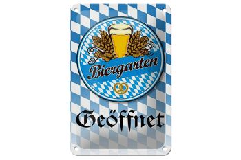 Panneau en étain indiquant 12x18cm, bière de jardin, bretzel de bière, décoration de Bavière 1