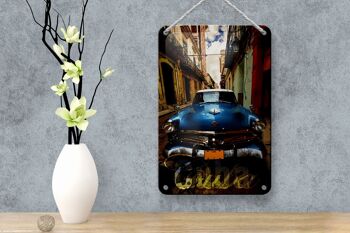 Plaque en étain disant 12x18cm, décoration de voiture bleu Cuba 4