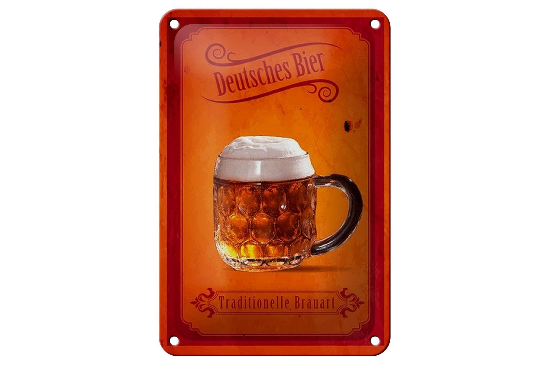 Targa in metallo con scritta "Birra tedesca" 12x18 cm, decorazione tradizionale