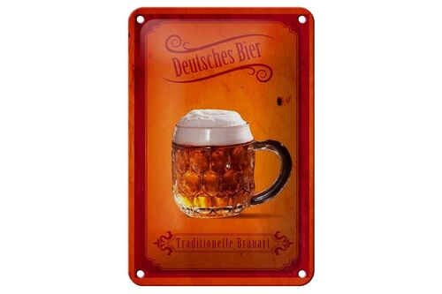 Blechschild Spruch 12x18cm Deutsches Bier traditionelle Dekoration